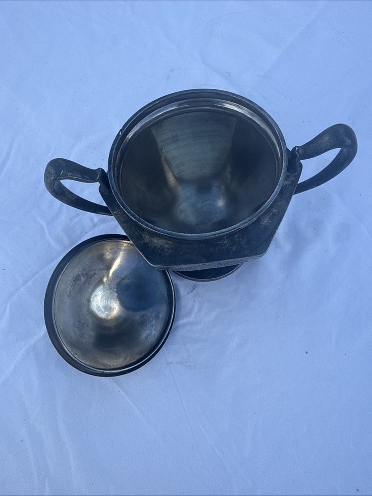 ANTIQUE PLATED SUGAR BOWL