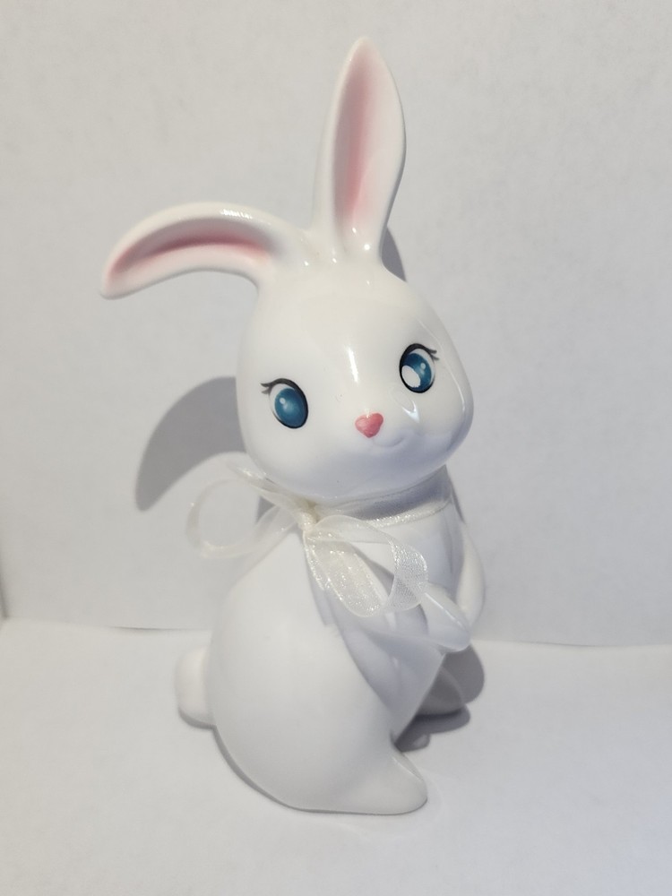 Bunny Rabbit Figurines Set of 2 6 Inches Ceramic Easter Decor