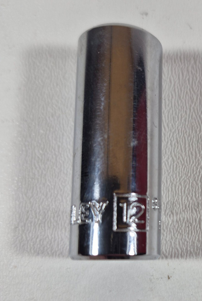 NOS Stanley 12mm Deep Socket 3/8" Drive USA Made Chrome Model 86-324