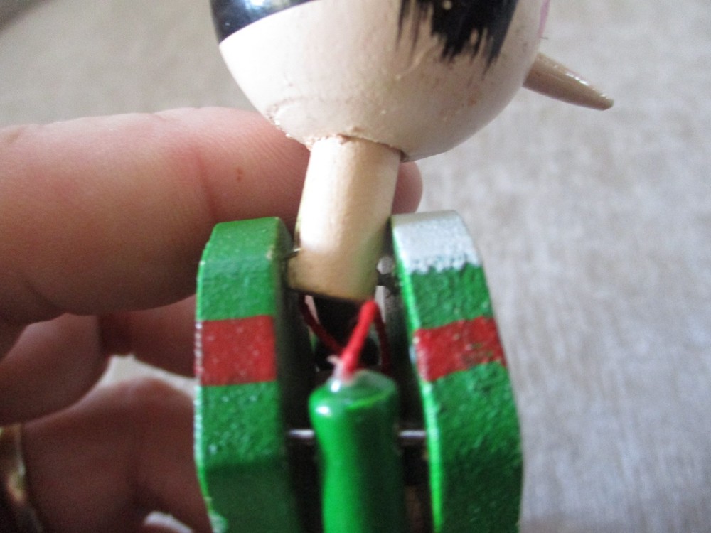 Handcrafted Wooden Bavarian Acrobat Toy Pull String Decor