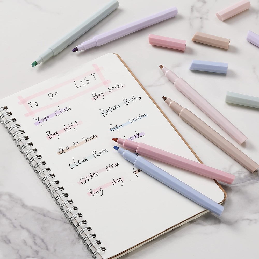 Mr. Pen- Aesthetic Highlighters, 6 Pack, Muted Pastel 6
