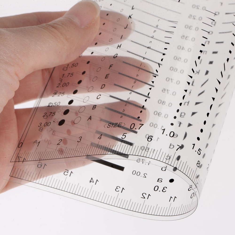 Transparency SEC Size Estimation Chart 17cm Covered Diameter Area Line Width