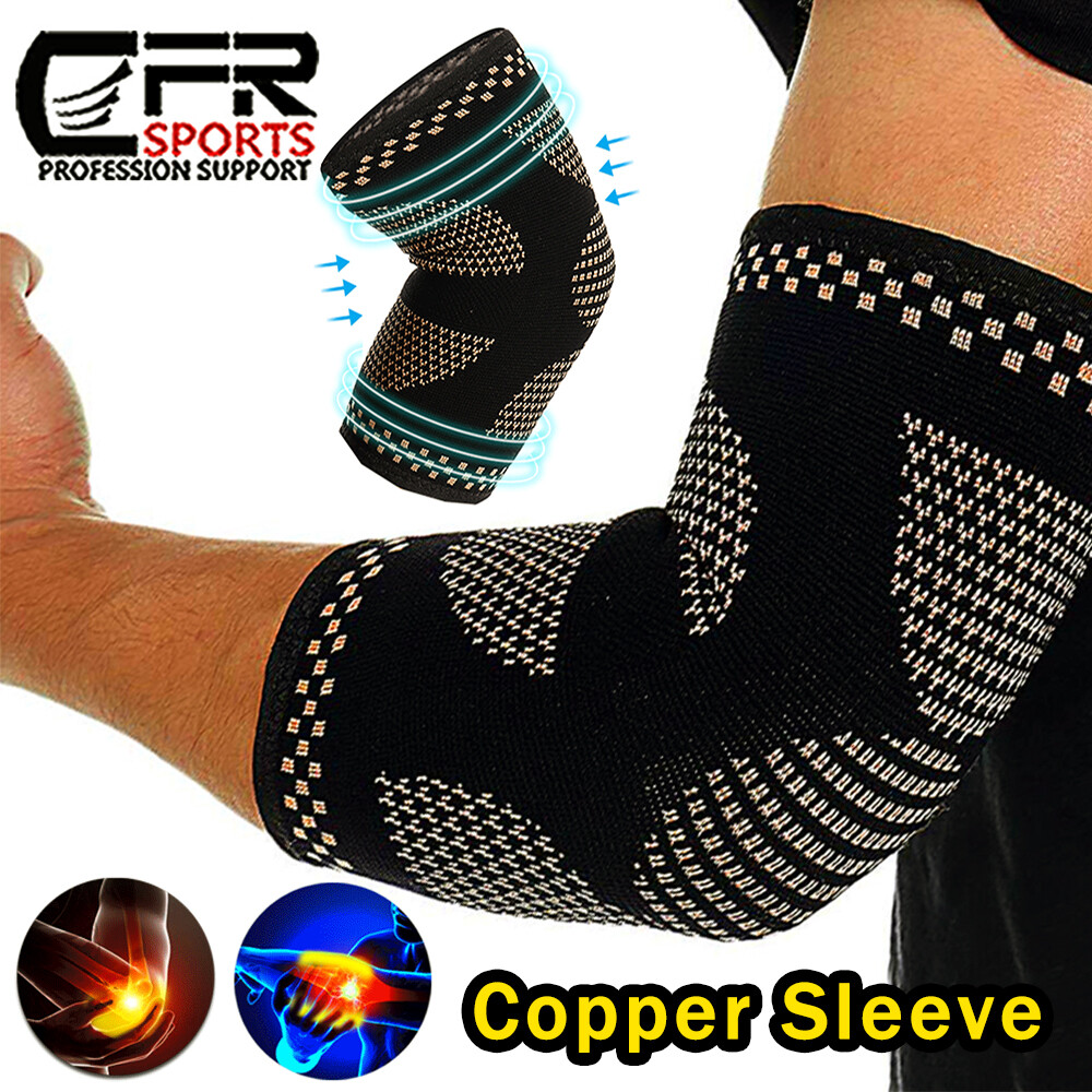 Cooper Elbow Sleeve Compression Support Brace Elastic Tendinitis Gym Workout CFR