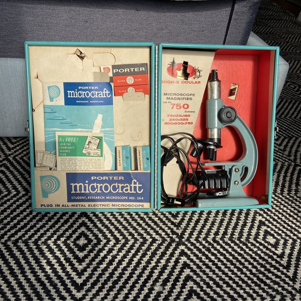 Vintage 1960 Lionel Porter Microcraft Microscope Lab W/ Extras - TESTED