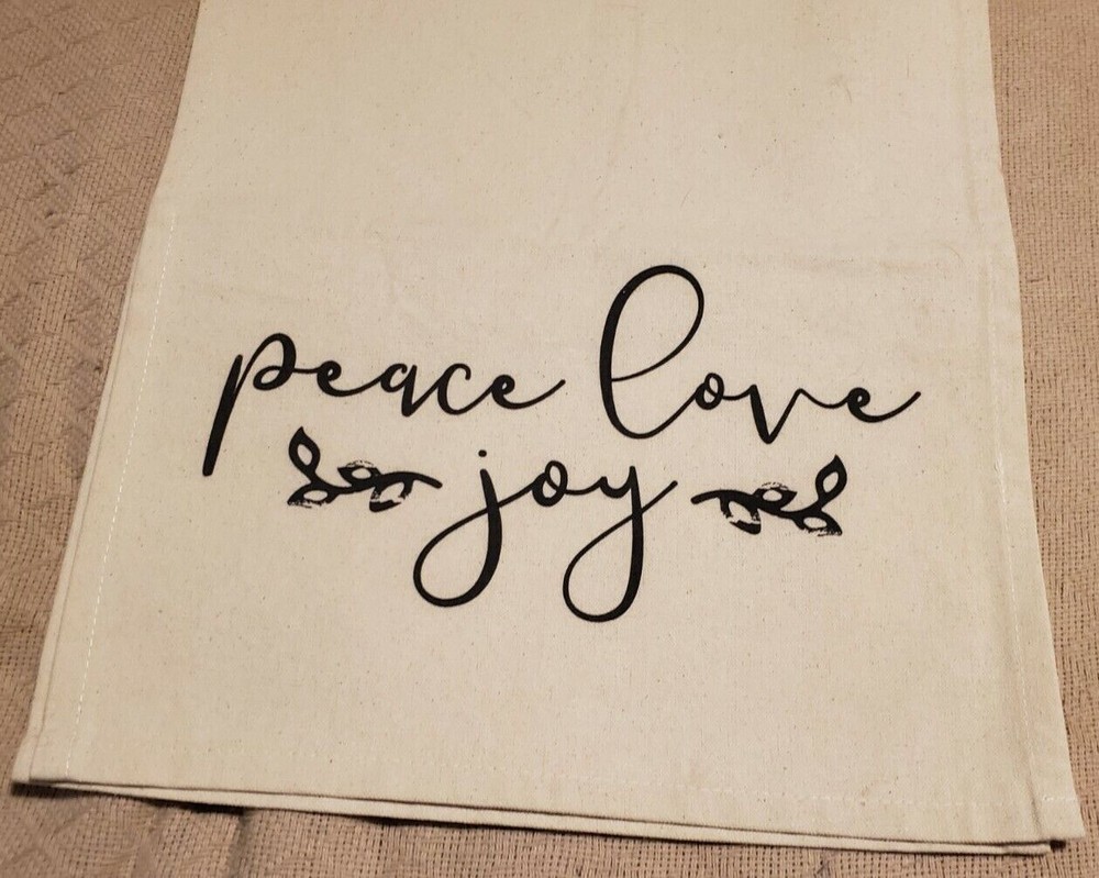 Peace, Love, Joy Table Runner 70.5" x 14" Beige