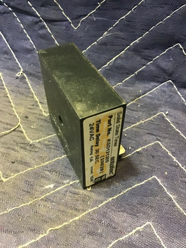 Entrelec KSD12130S Solid State Timer Black 1 Amp 24VAC TD 30Sec - Used