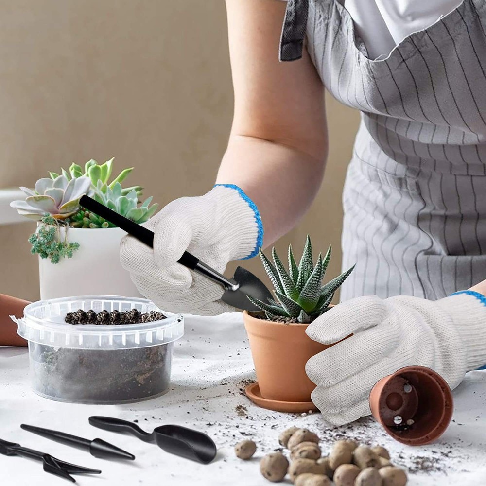 Succulent Tools, 13 Pcs Mini Garden Tool Set, Transplanting Tools Black