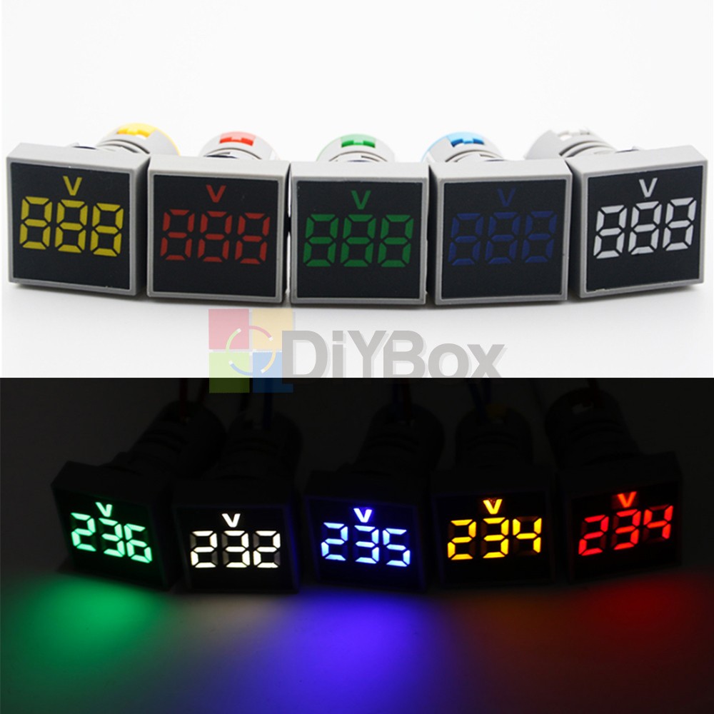 AC 60-500V 22mm LED Light Panel Digital Voltage Volt Meter Display Voltmeter