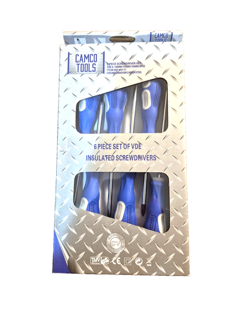 6 Piece Screwdriver Set VDE Insulation Magnetic Tip Camco Tools