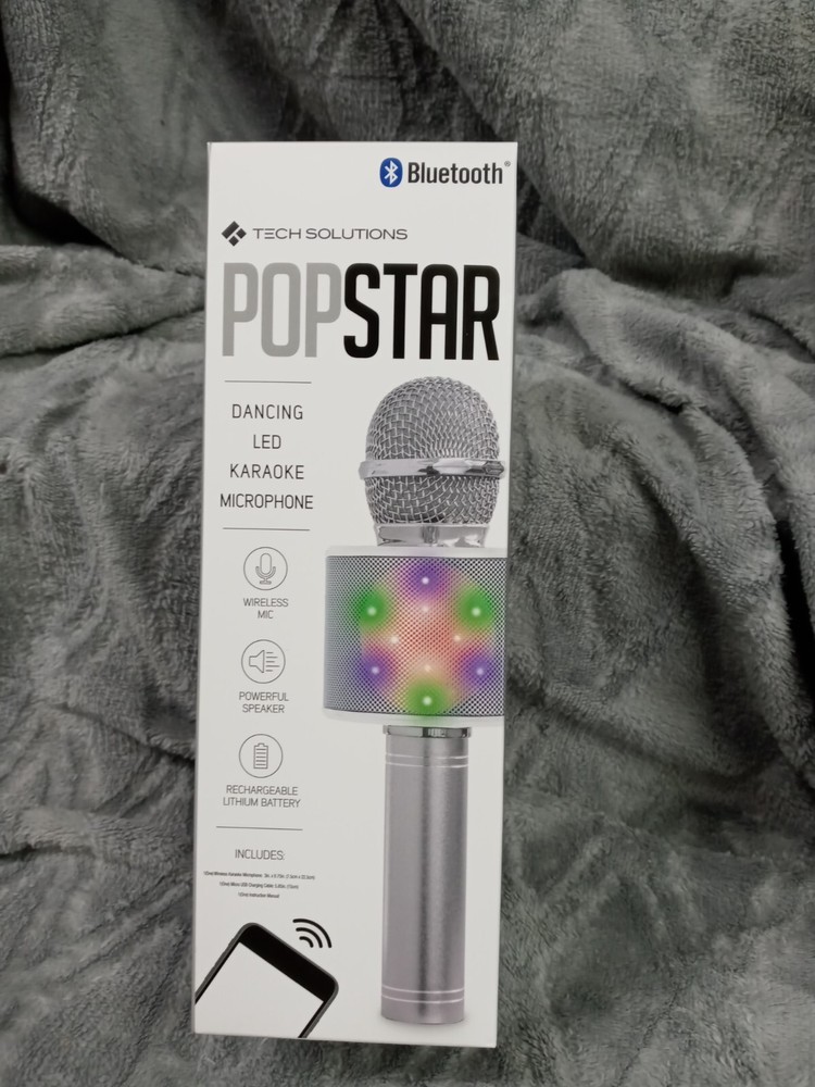 Dancing LED Karaoke Microphone Tech Solutions Popstar Wireless Mic "New Arrival"