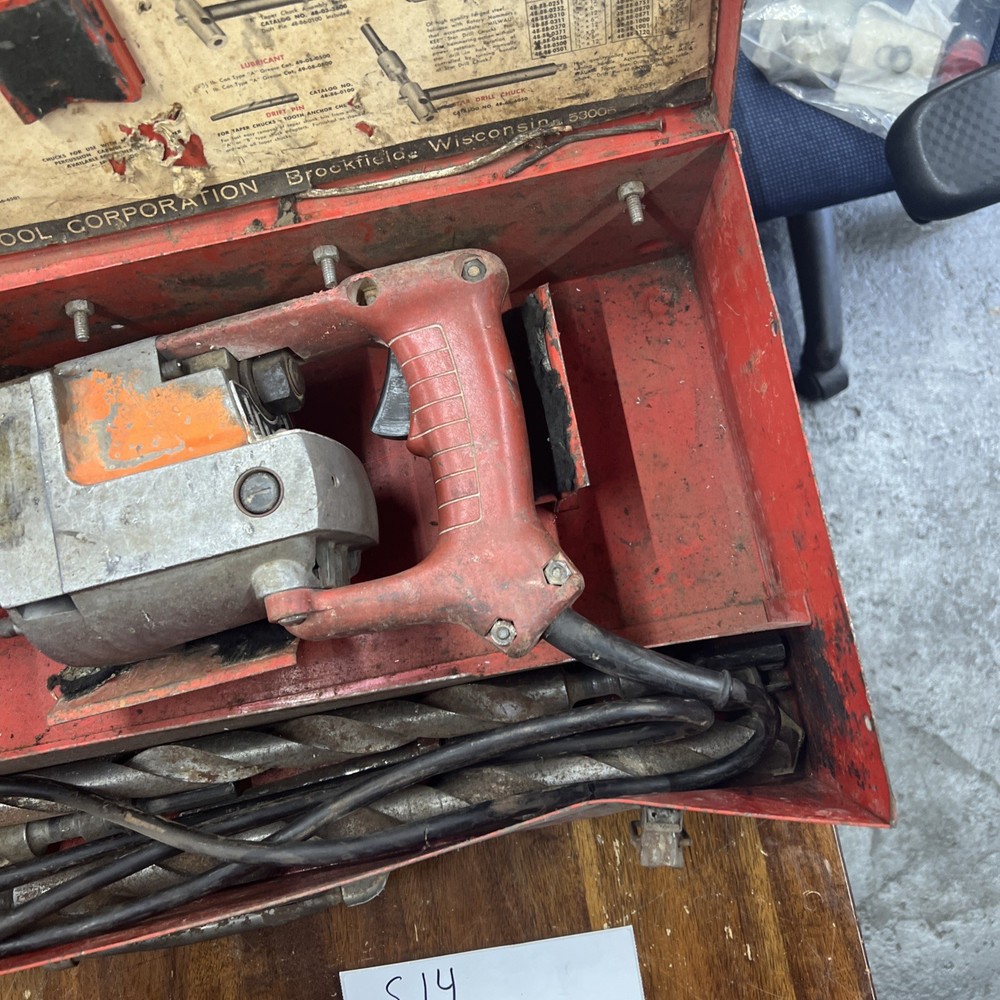 Vintage Milwaukee 5300 Heavy Duty Rotary Hammer Drill, Case & Bits