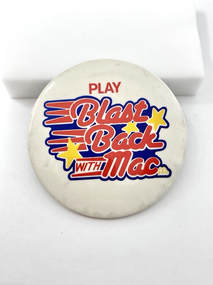 1980's McDonald's Blast Back With Mac 3" Pinback Button