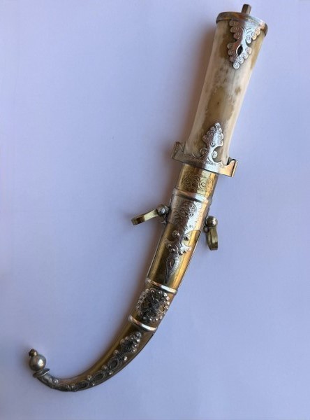 Ancient Islamic Dagger Silver Engraved Blade Sword