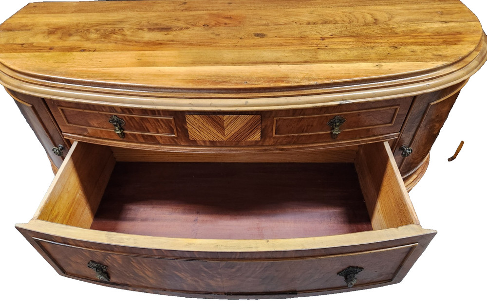 Edwardian Sideboard Buffet Mahogany Bow Front-Vintage