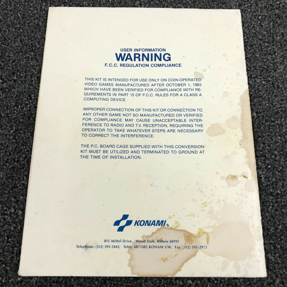 Konami Double Dribble Arcade Game Machine Instruction Manual Schematics