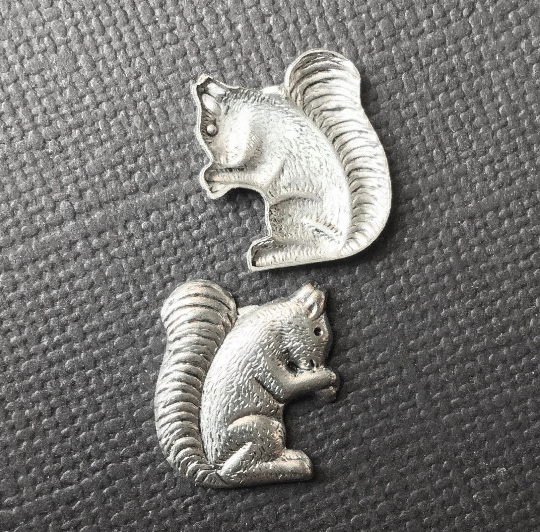 43494 4 Pc Matte Silver Oxidized Small Squirrel Jewelry Finding