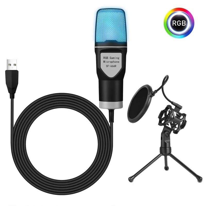 USB Condenser Gaming Microphone Kit PC Laptop Streaming Podcast Studio Mic
