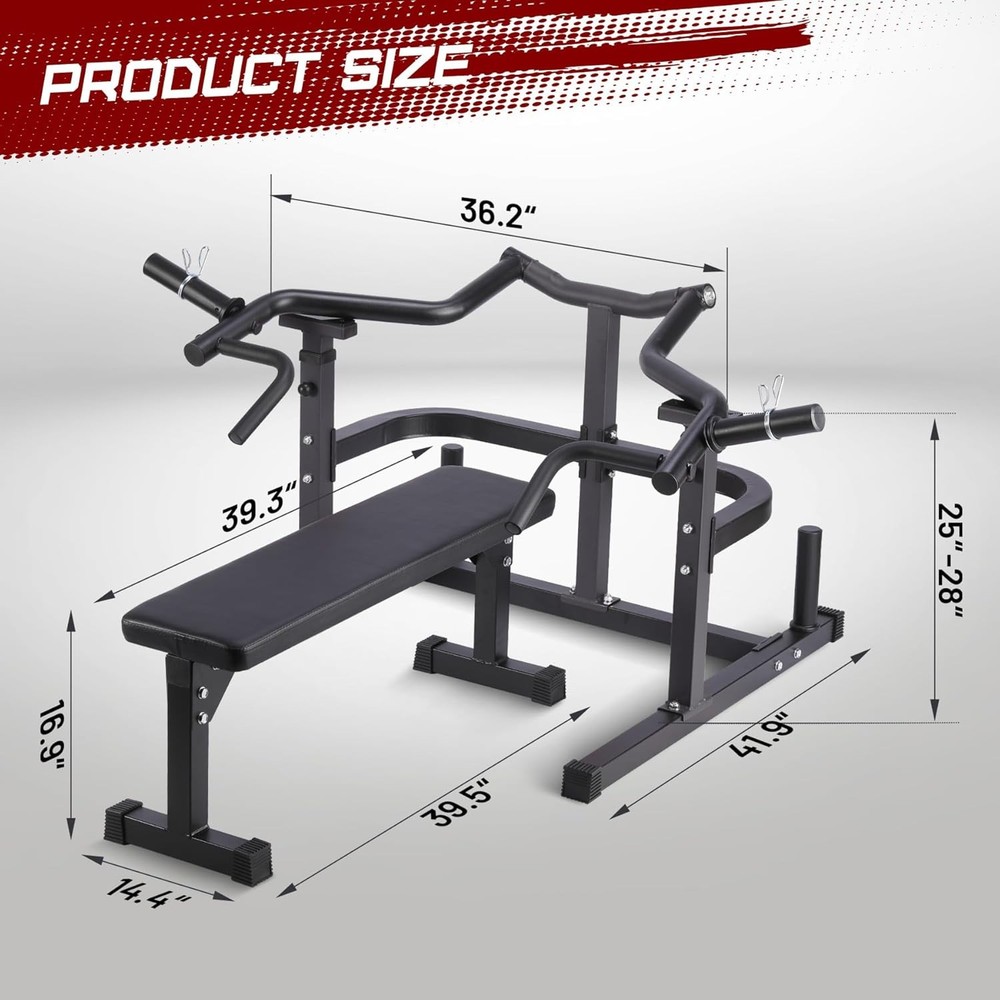 Chest Press Machine with Adjustable Flat Bench,Versatile Bench Press Rack