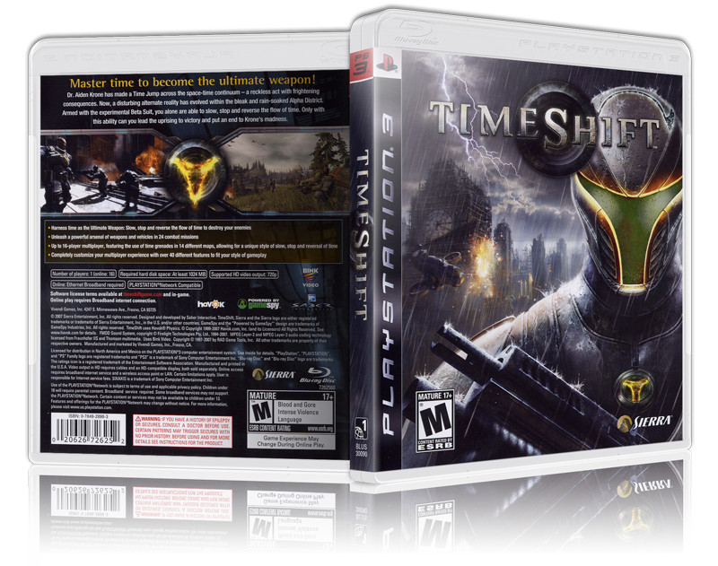 TimeShift - Replacement PS3 Cover and Case. NO GAME!!