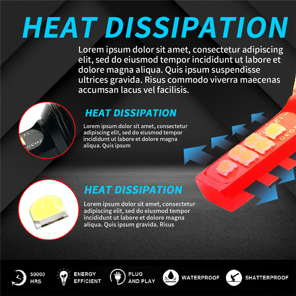 For Nissan Sentra 2013-2024 CANBUS LED Headlight High/Low Beam Bulbs Combo 4x