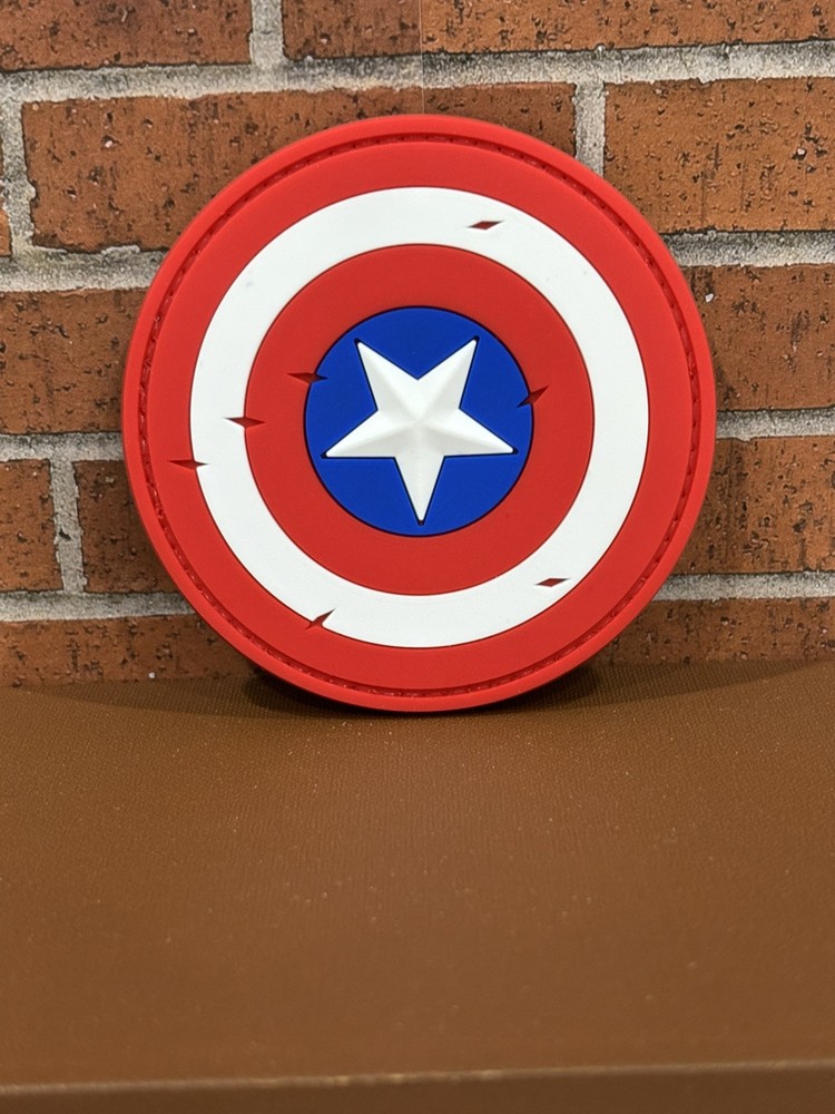 Tactical PVC Patch - Captain America Patch - Hook Loop Morale Shield Patch