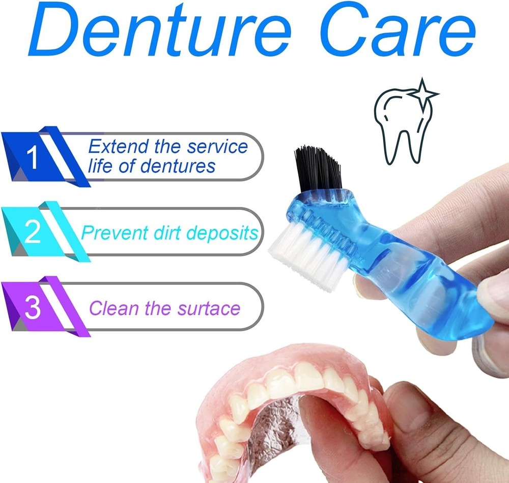 Black Denture Soaking Container Partial Denture Case, Orthodontic Retainer Cl...