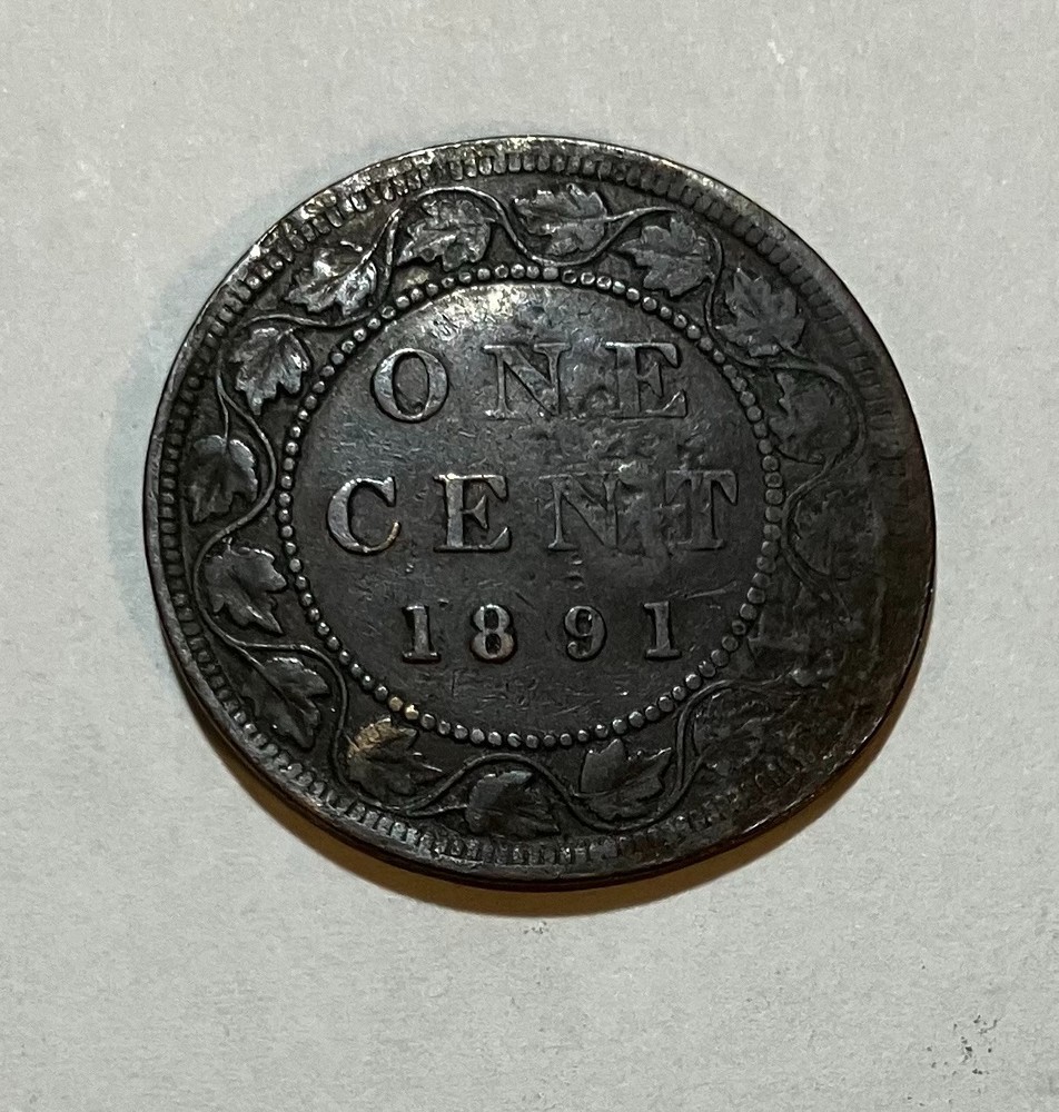 1891 Canada Large Cent Penny - LL/SD