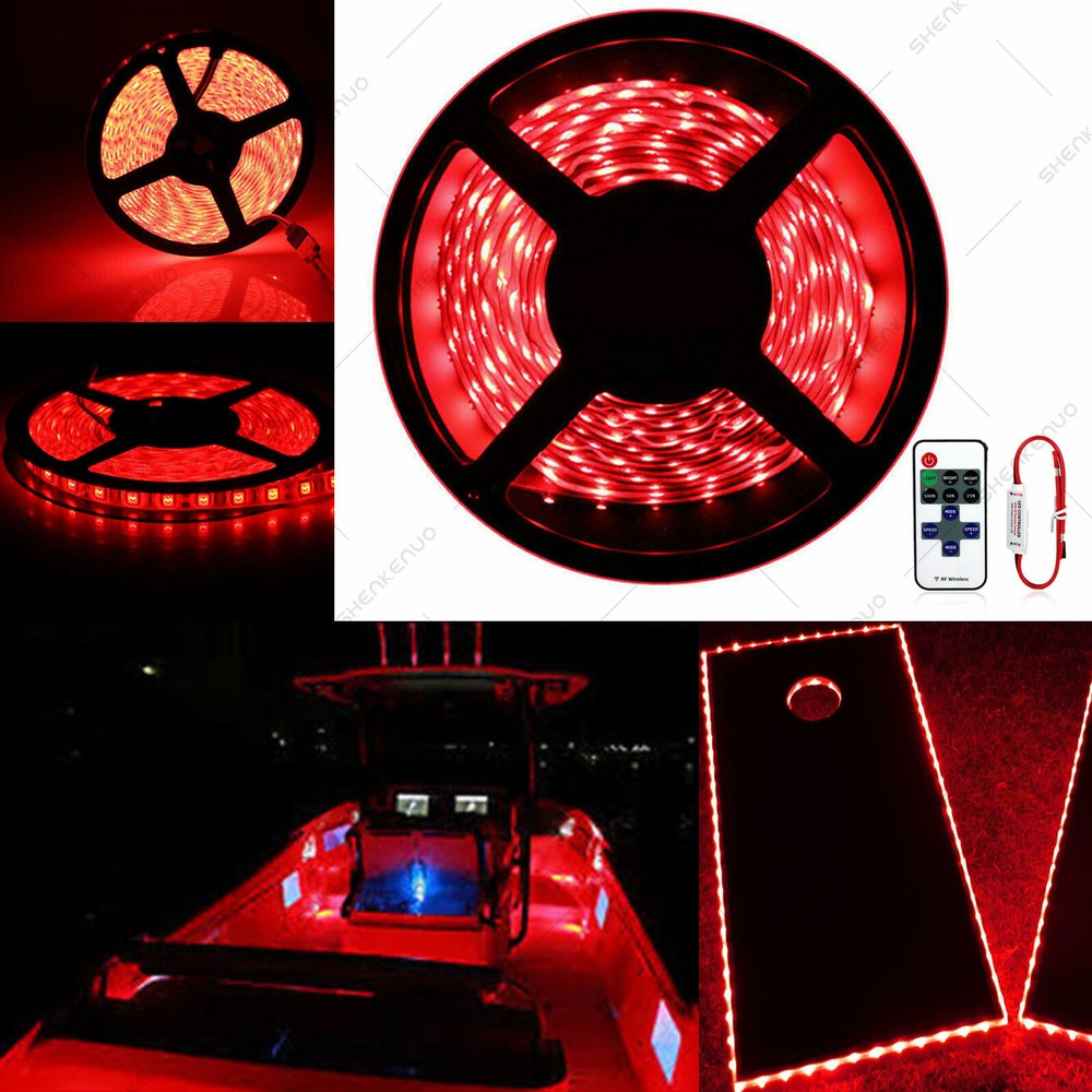 Red LED Boat Light Deck Waterproof 12V Bow Trailer Pontoon Lights Strip Marine