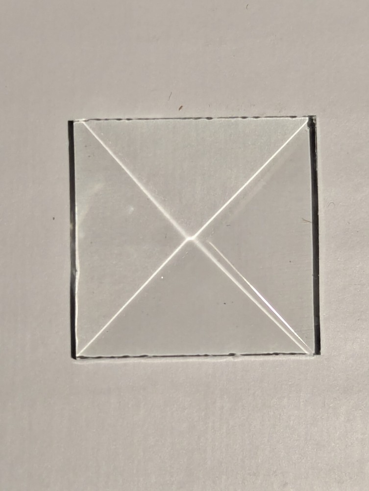 Square Shaped Clear Glass Bevel. 1"x 1".