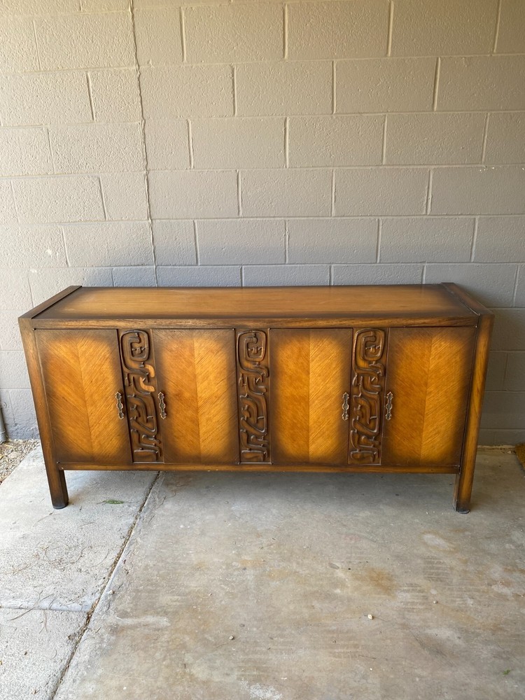 Mid 20th Century Brutalist Tessellated Sideboard