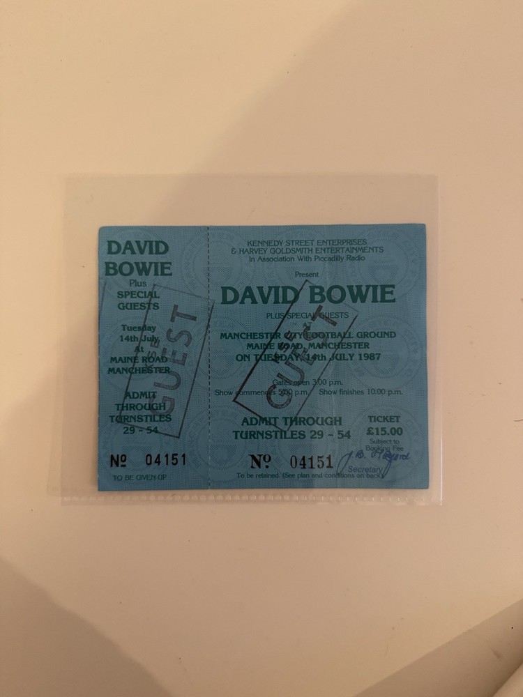 David Bowie Concert Ticket
