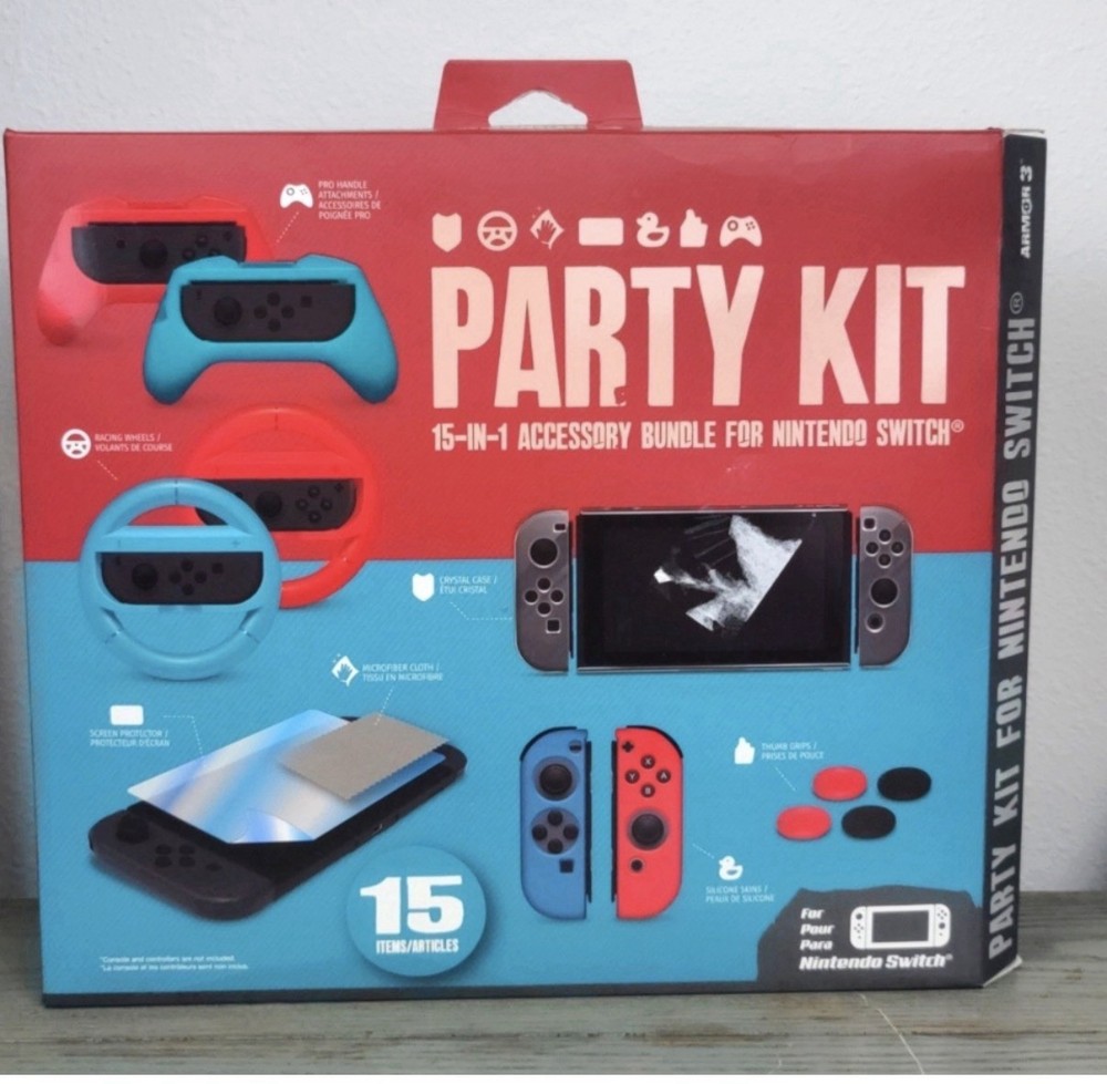 Armor3 Nintendo Switch 16-in-1 Accessory Bundle Starter Kit Case Set NEW