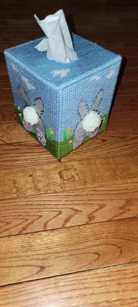 EASTER BUNNY TISSUE COVER OR DECOR - HANDMADE - COMPLETED PROJECT