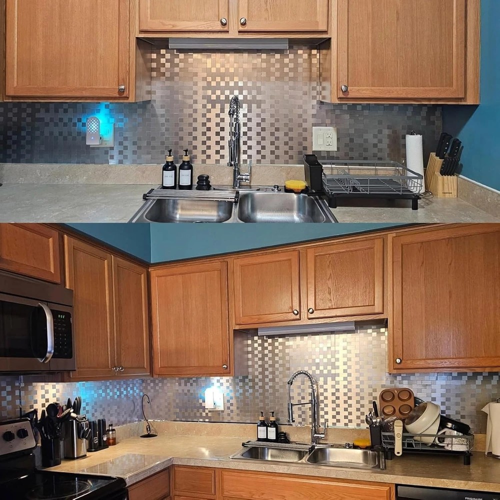 Modern Peel and Stick Stainless Steel Backsplash