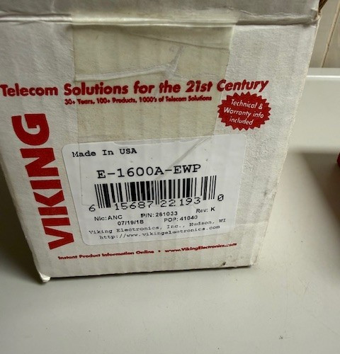 Viking Electronics E-1600-IP Intercom Sub Station MISSING MOUNTING PLATE