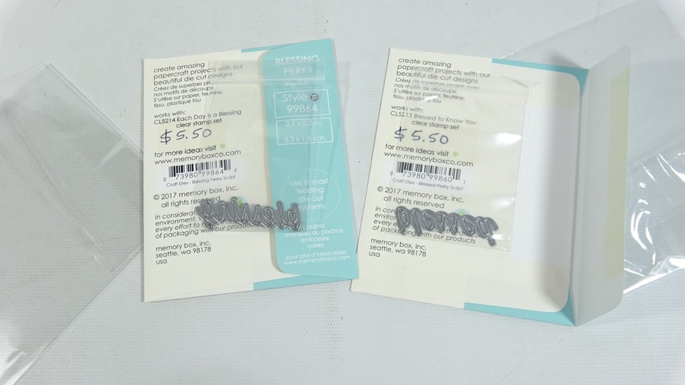 Memory Box Set of 2 Blessing And Blessed Perky Script Dies