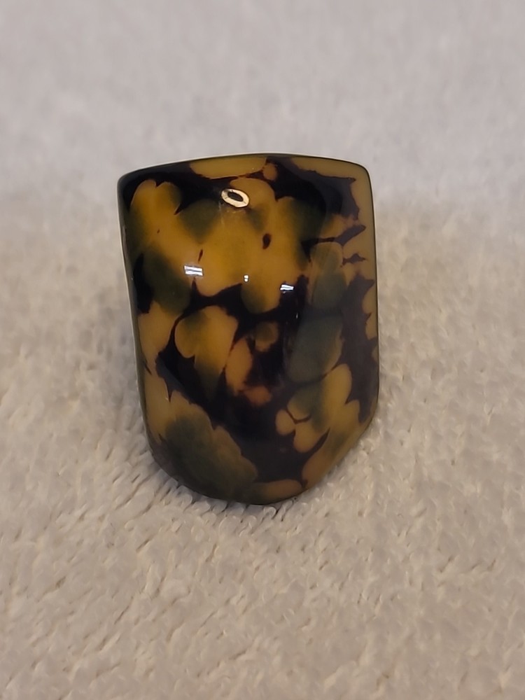 Tagua Nut Statement Ring Size 6 Green