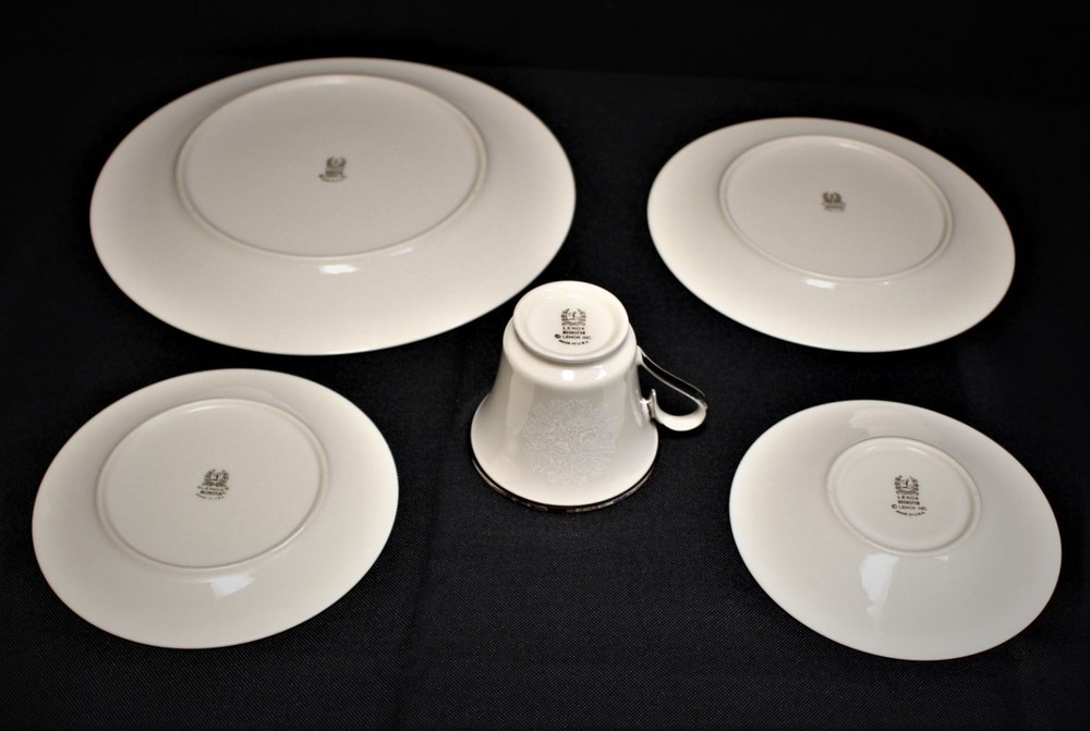 Lenox Moonspun 5-Piece Place Setting – Platinum Trim | Multiple Sets Available