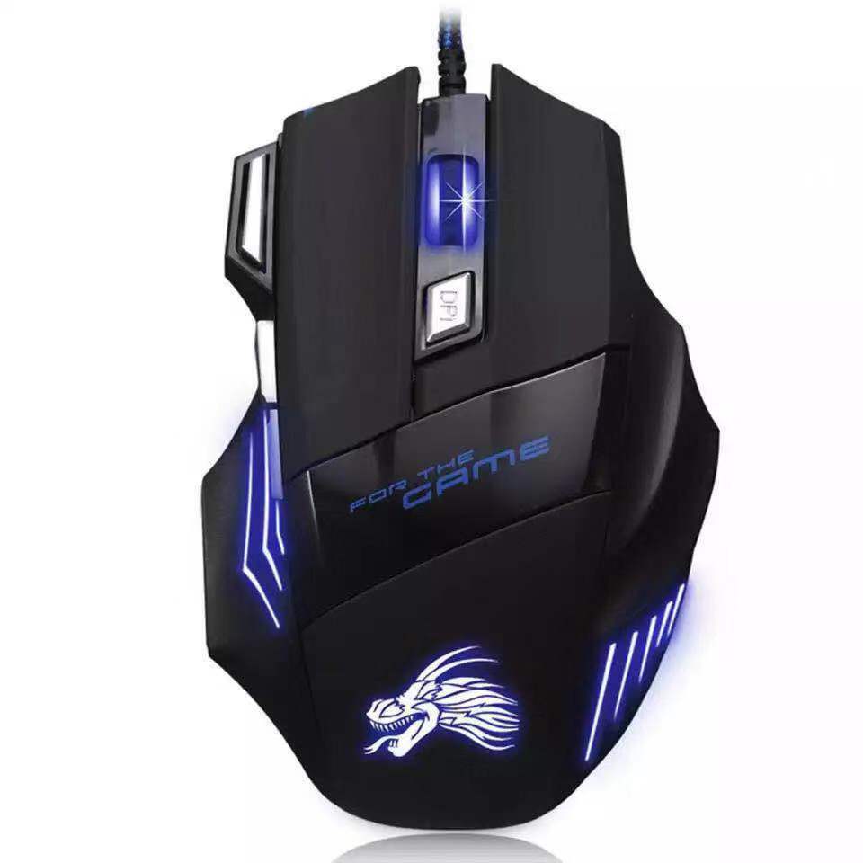 Gaming Mouse 7 Button USB Wired LED Breathing Fire Button Laptop PC