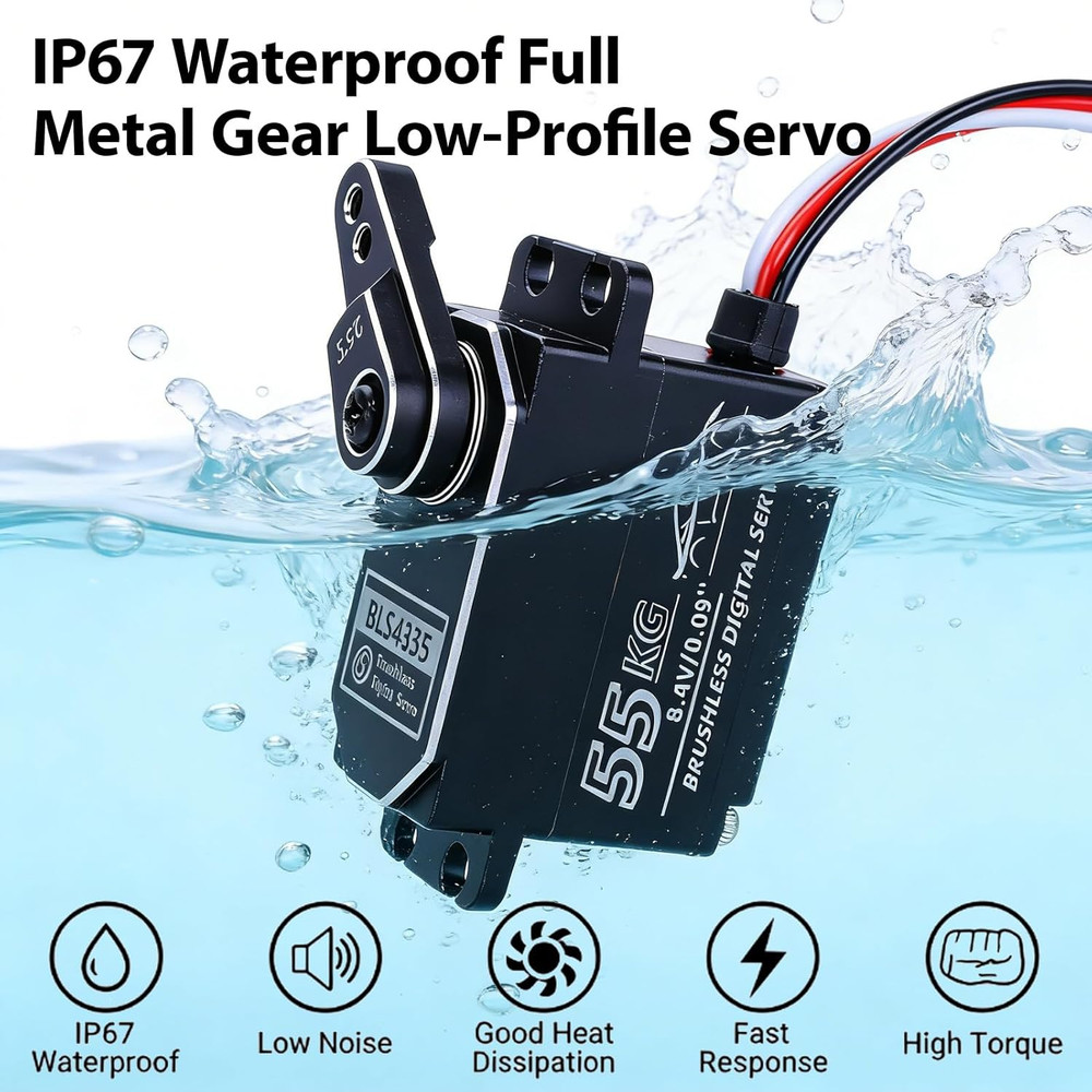 55kg Low-Profile Servo Programmable Brushless Digital Servo 0.09Sec High Speed