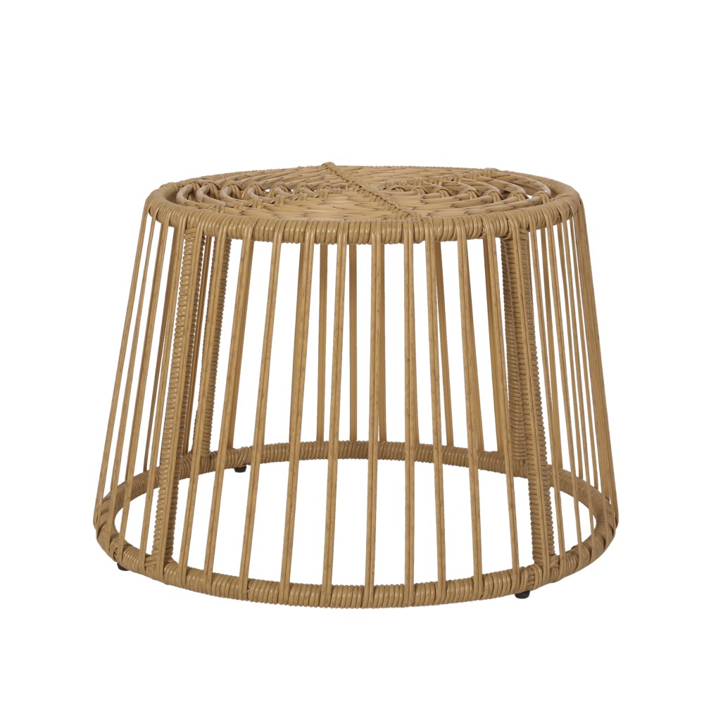 Rattan Wicker Accent Side Table | Patio, Outdoor Boho Cage Table