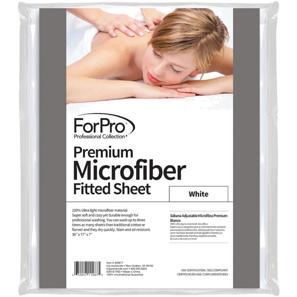 Ultra-Light Microfiber Fitted Sheet for Massage Tables, 36x77 Inches