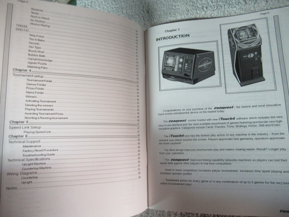 I TOUCH 4 CONQUEST orginal arcade game manual