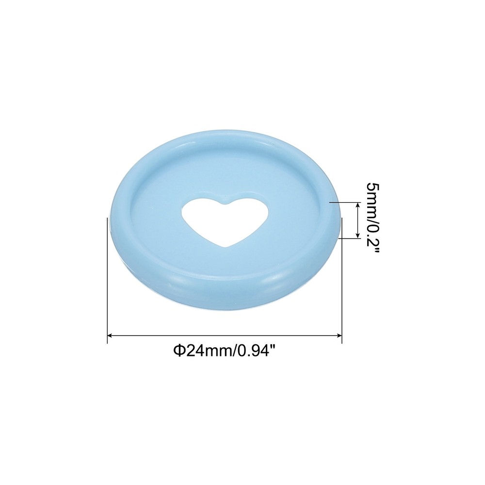 24mm Plastic Book Binding Discs, 22 Pack Expansion Discs Heart, Light Blue