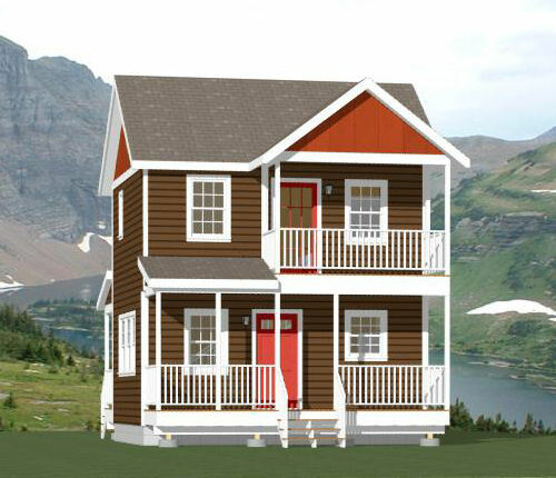 20x16 Tiny House -- PDF Floor Plan -- 557 sq ft -- Model 8