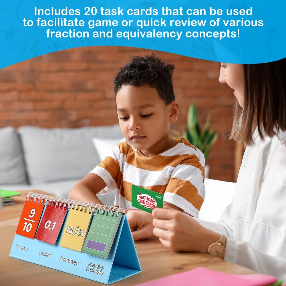 Double-Sided Fractions and Equivalency Flip Chart - Math Manipulatives for