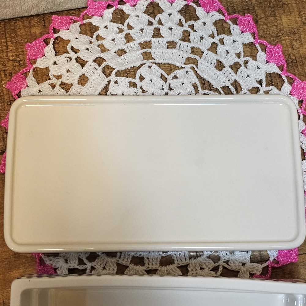 Thyme and Table Butter DIsh- Polka Dot Pattern- Black and White