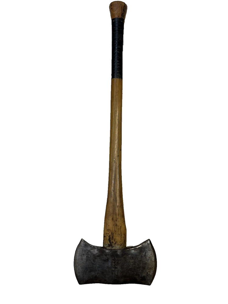RARE VINTAGE TRUE TEMPER FLINT EDGE SADDLE AXE /CRUISER DOUBLE BIT AXE 8"