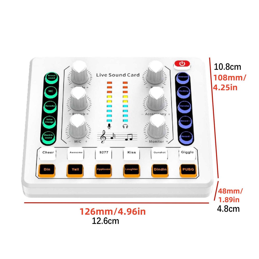 M8 Sound Card Body High-Quality Audio Performance Multi-device Compatibility