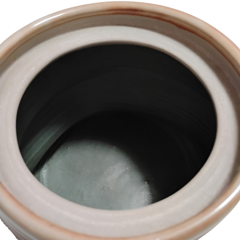 Signed Studio Pottery Lidded Canister | Gradient Peach Glaze | Handmade Ceramic
